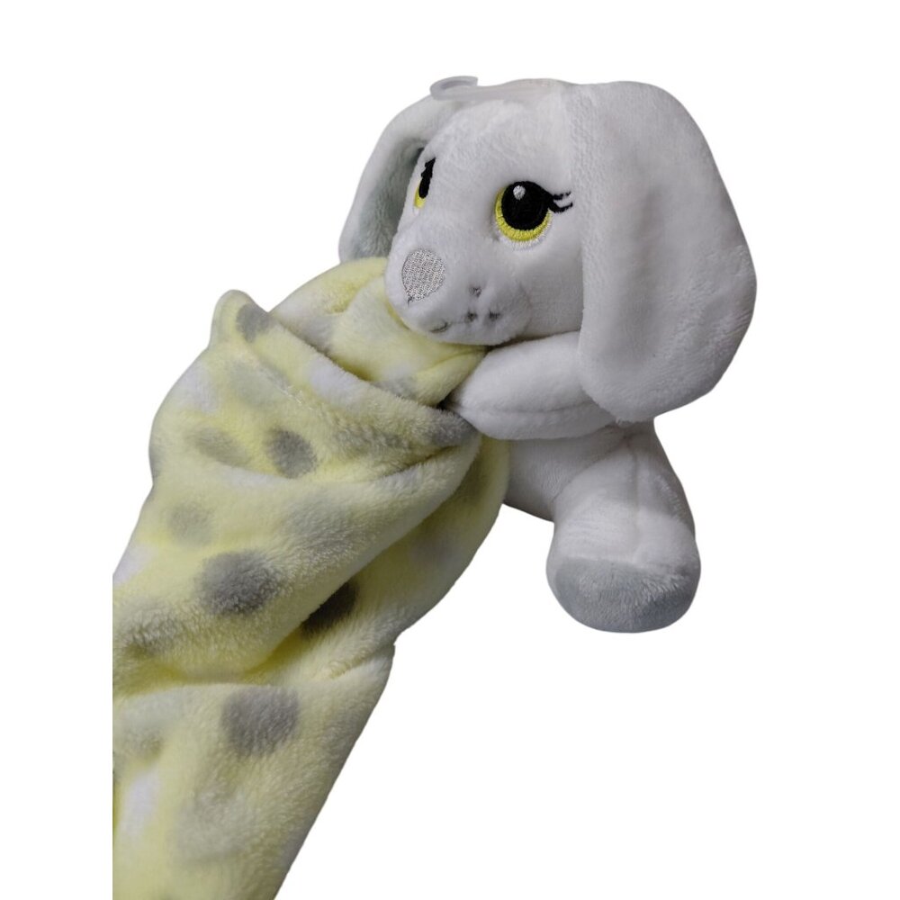 Little Beginnings Plush Puppy Lovey Comfort Security Blanket Yellow/Gray Polka - Picture 8 of 8